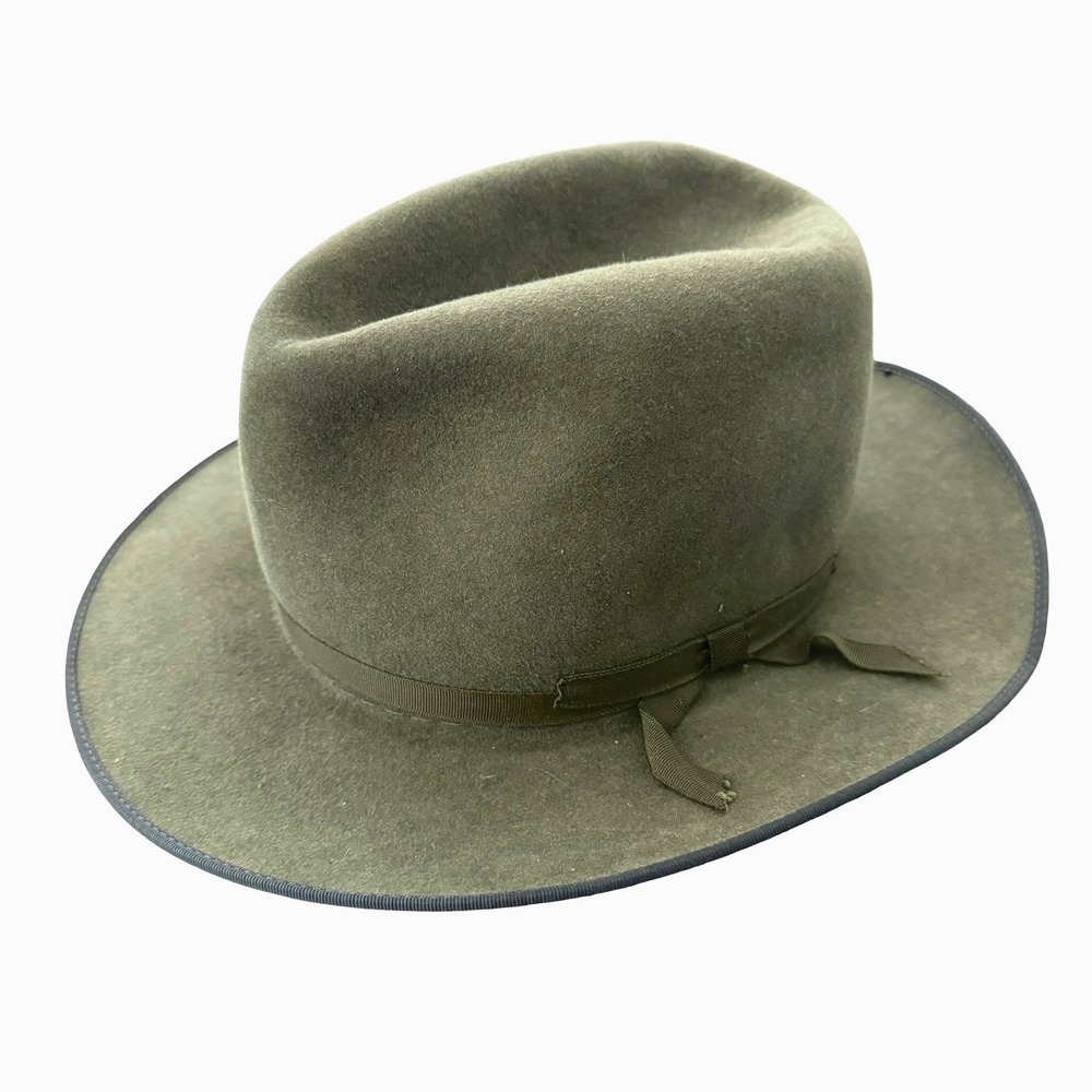 Akubra Camp Draft Fur Felt Hat Bluegrass Green Open Road Fedora Sz 56 Australia